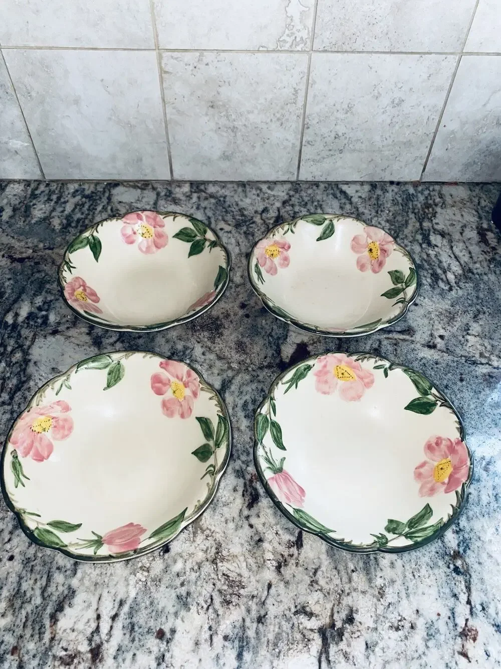 Franciscan Desert Rose Cereal Bowl Lot of 4 1947 Hand Decorated USA Backstamp